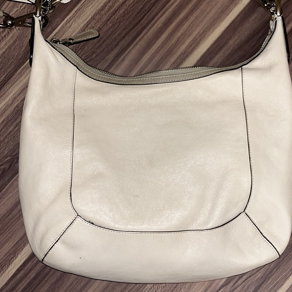 COACH Kristin spectator Ivory leather Hobo embossed snake skin purse - Picture 5 of 16